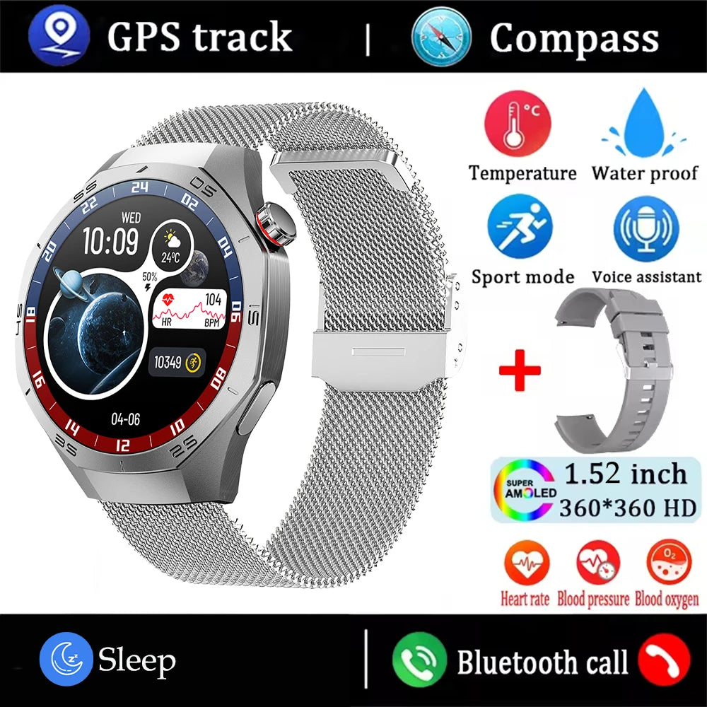 2025 Smartwatch with AMOLED Display, GPS & Bluetooth Calls
