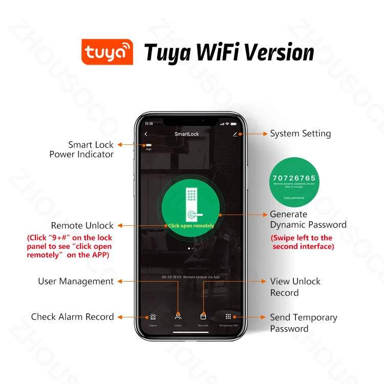 Tuya WiFi Fingerprint Smart Door Lock