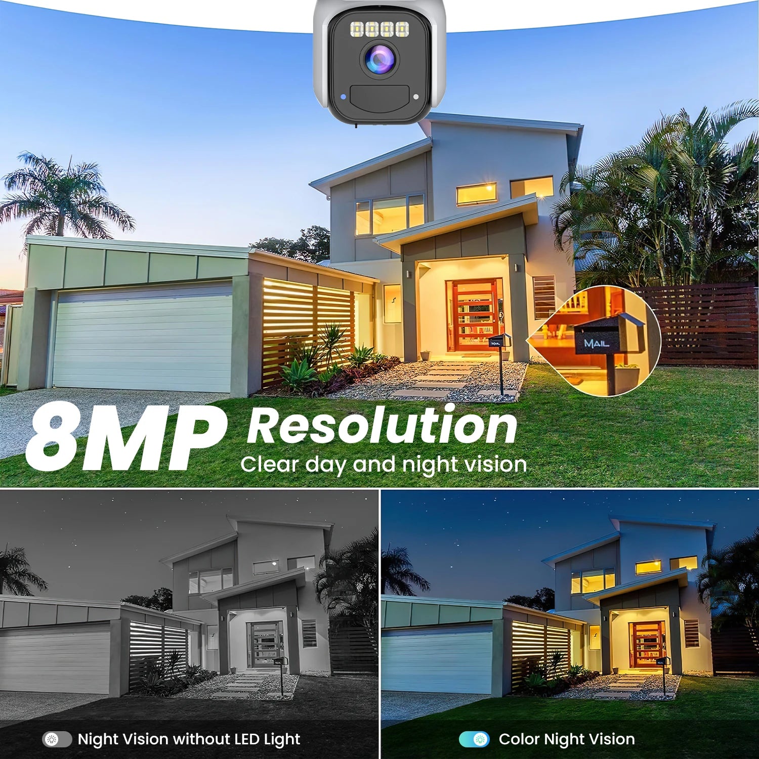 8MP Dual-Lens Solar WiFi Security Camera