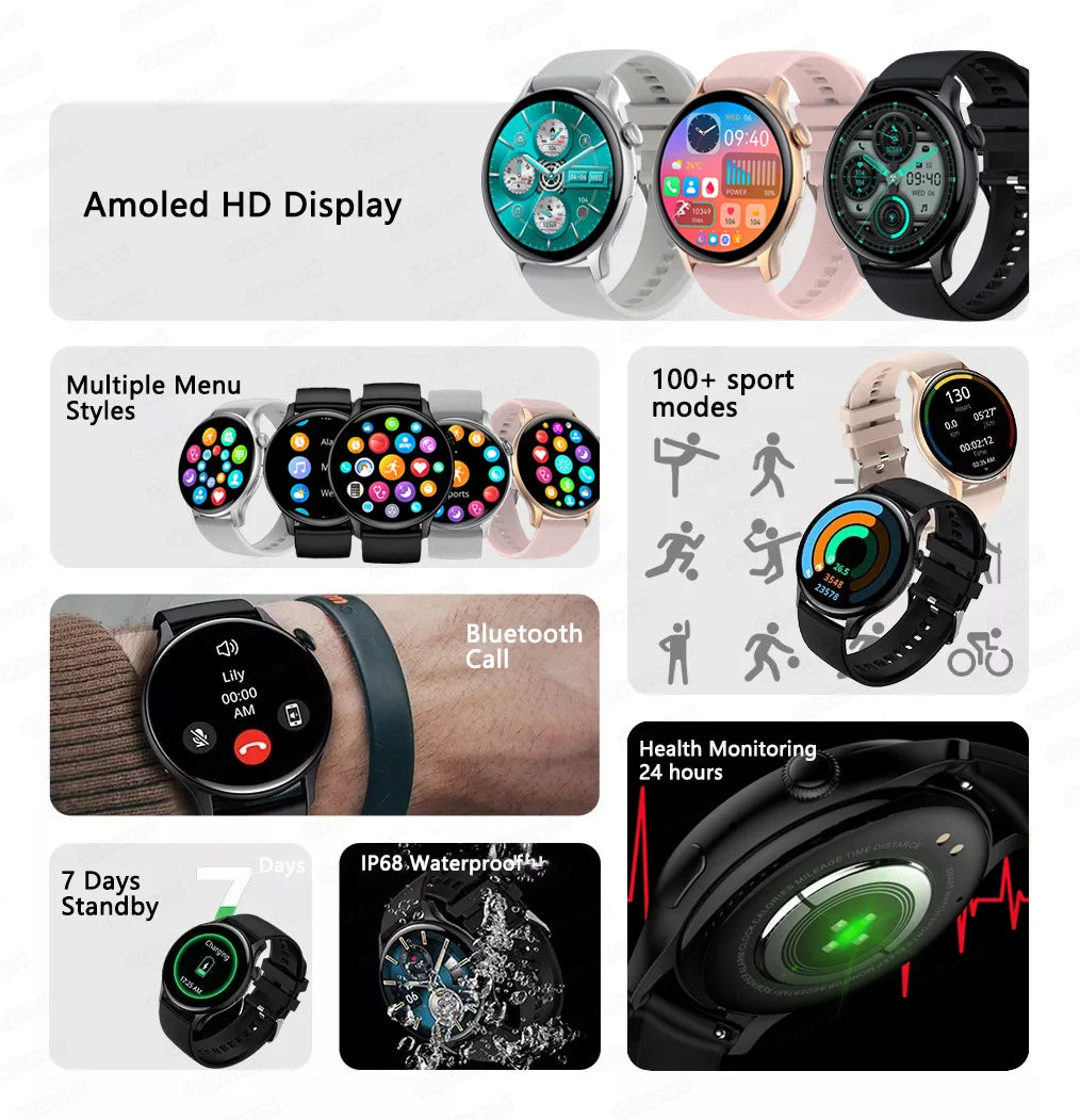 2024 GPS AMOLED Smartwatch for Women