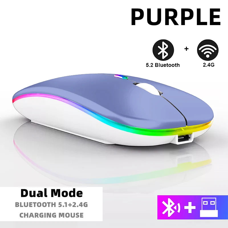 Rechargeable Bluetooth & USB RGB Mouse