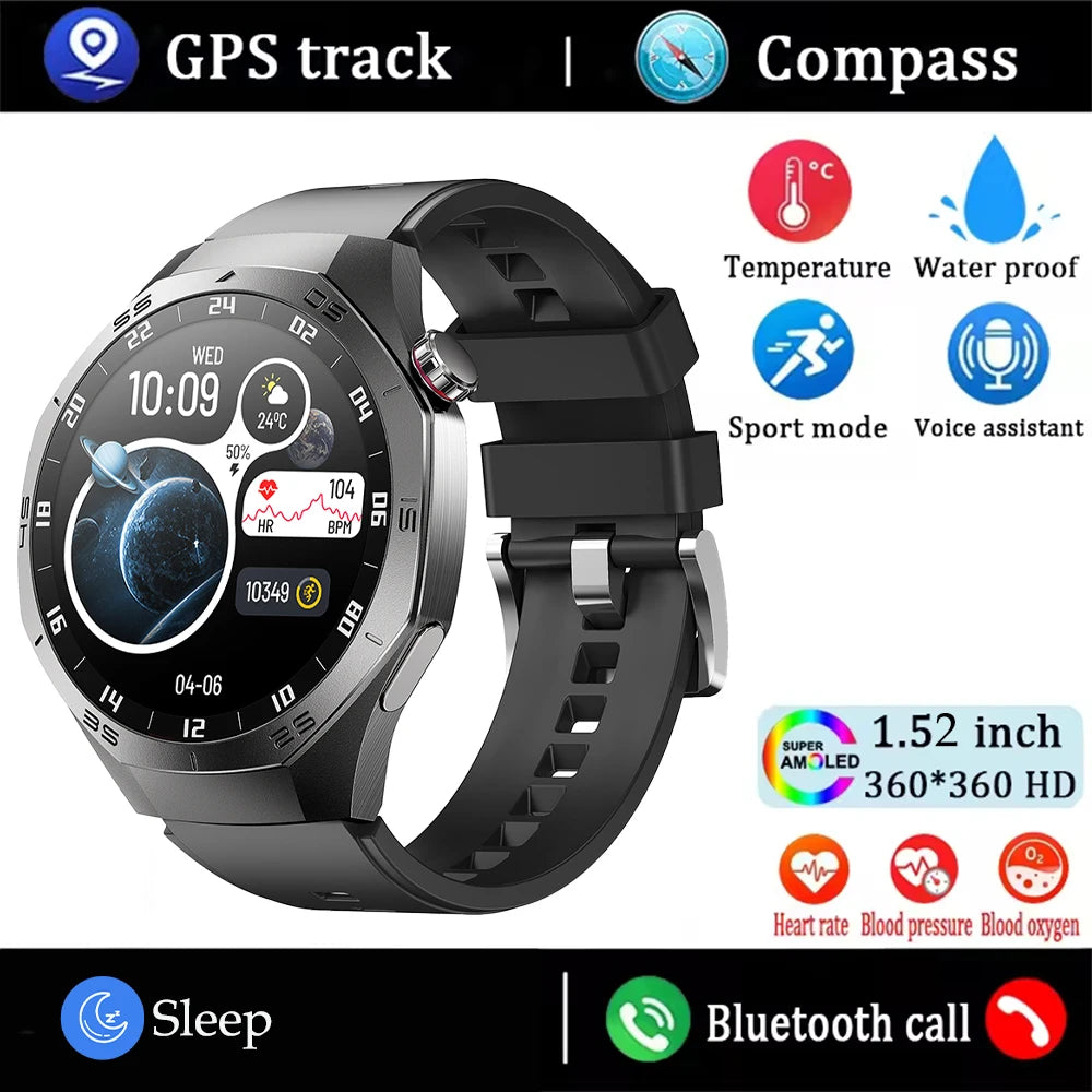 2025 Smartwatch with AMOLED Display, GPS & Bluetooth Calls