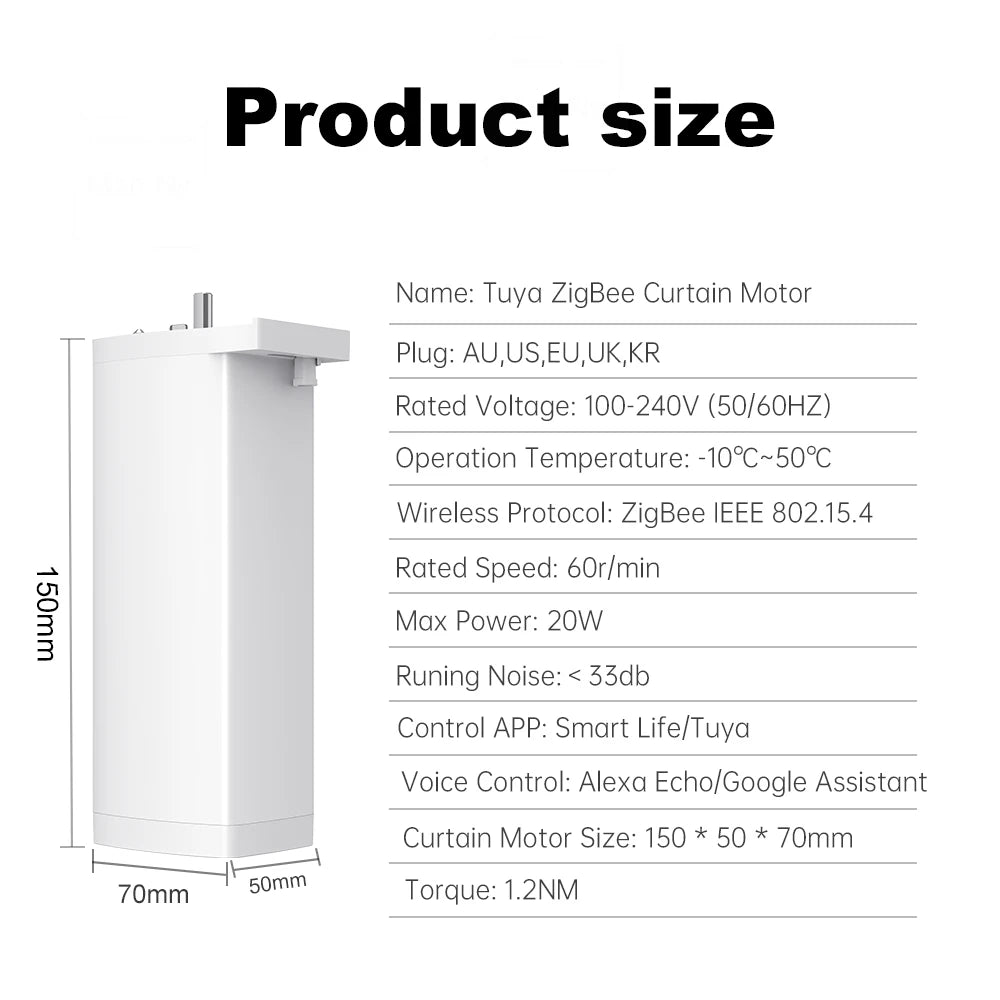 Tuya Smart Zigbee/WiFi Curtain Motor