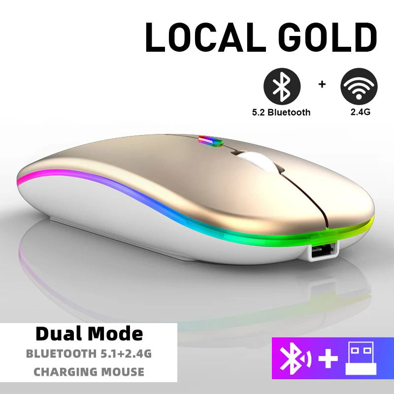 Rechargeable Bluetooth & USB RGB Mouse