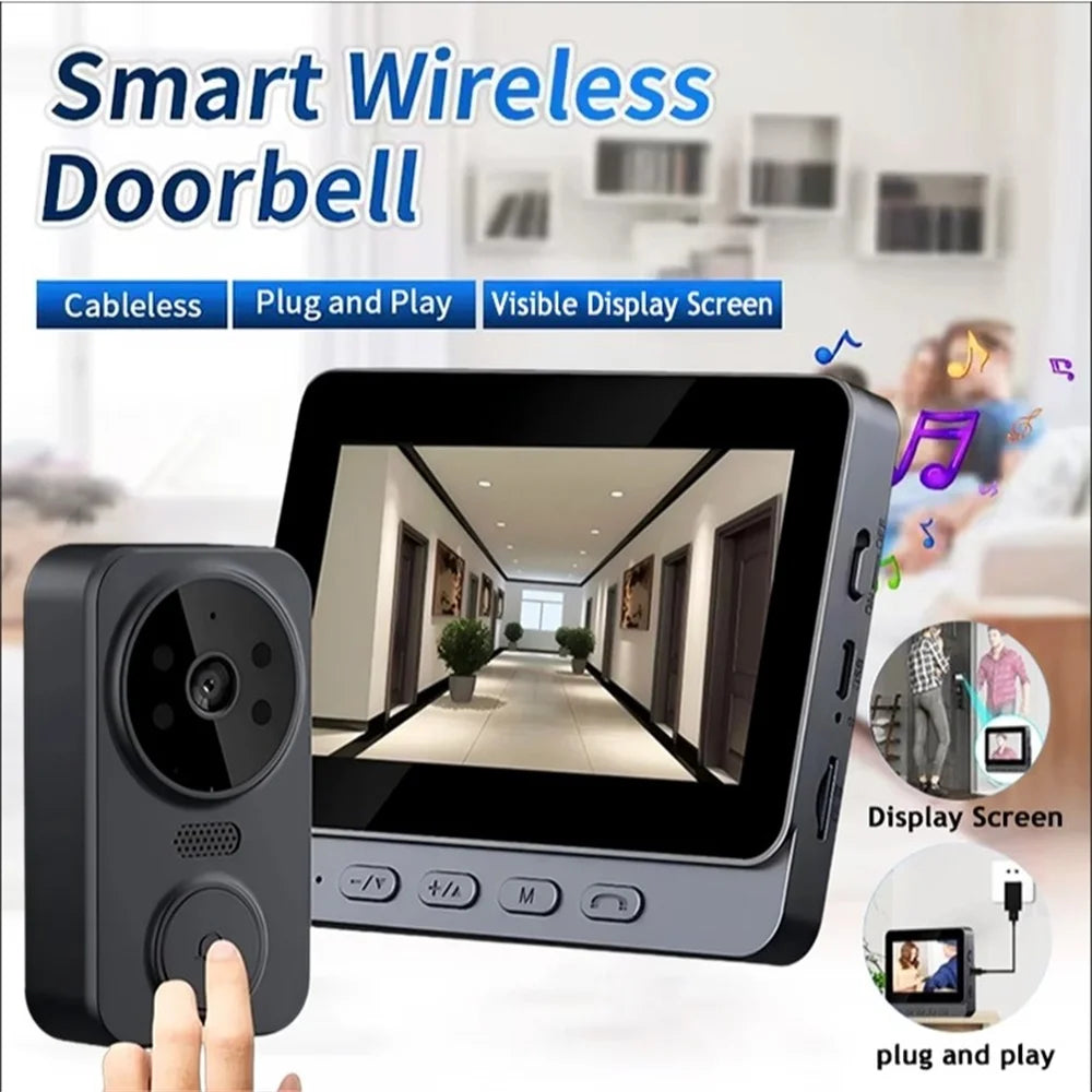 Wireless Smart Video Doorbell Camera with Night Vision & WiFi
