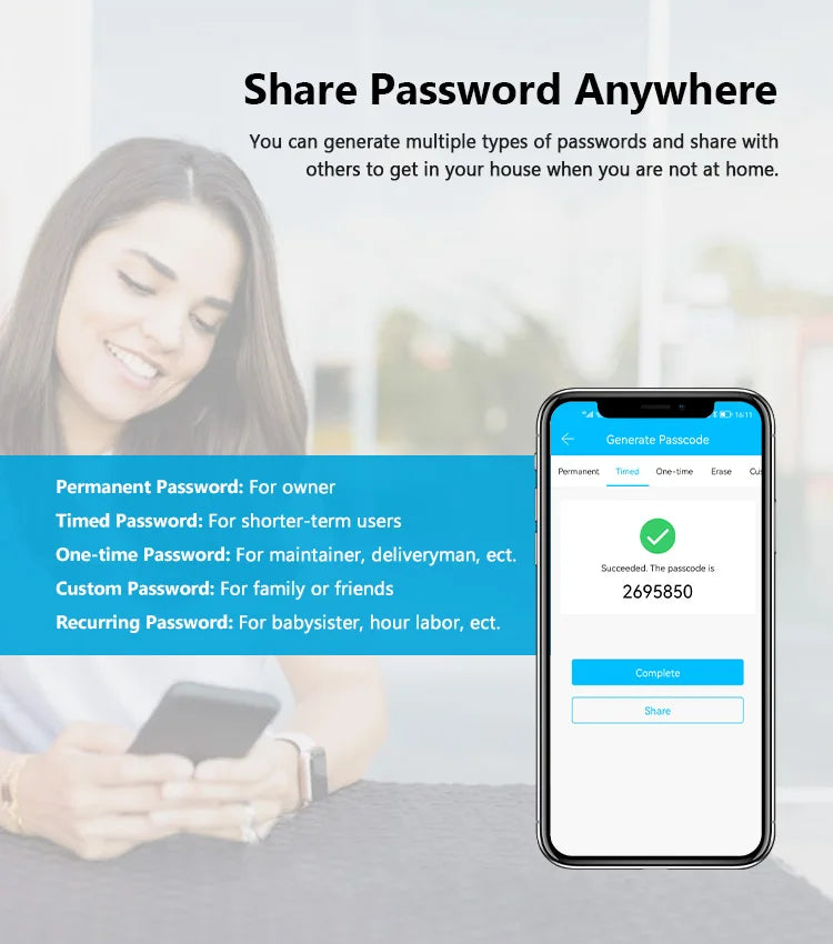 Tuya WiFi Fingerprint Smart Door Lock