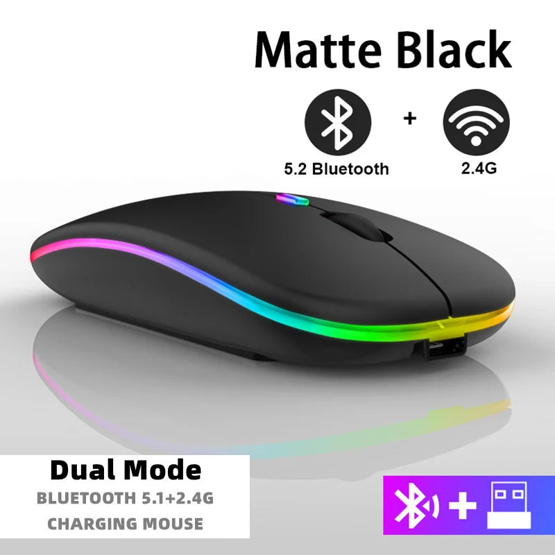Rechargeable Bluetooth & USB RGB Mouse