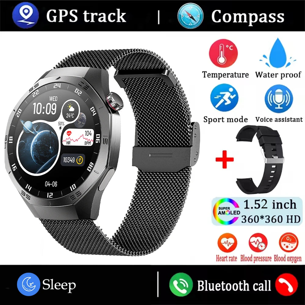 2025 Smartwatch with AMOLED Display, GPS & Bluetooth Calls