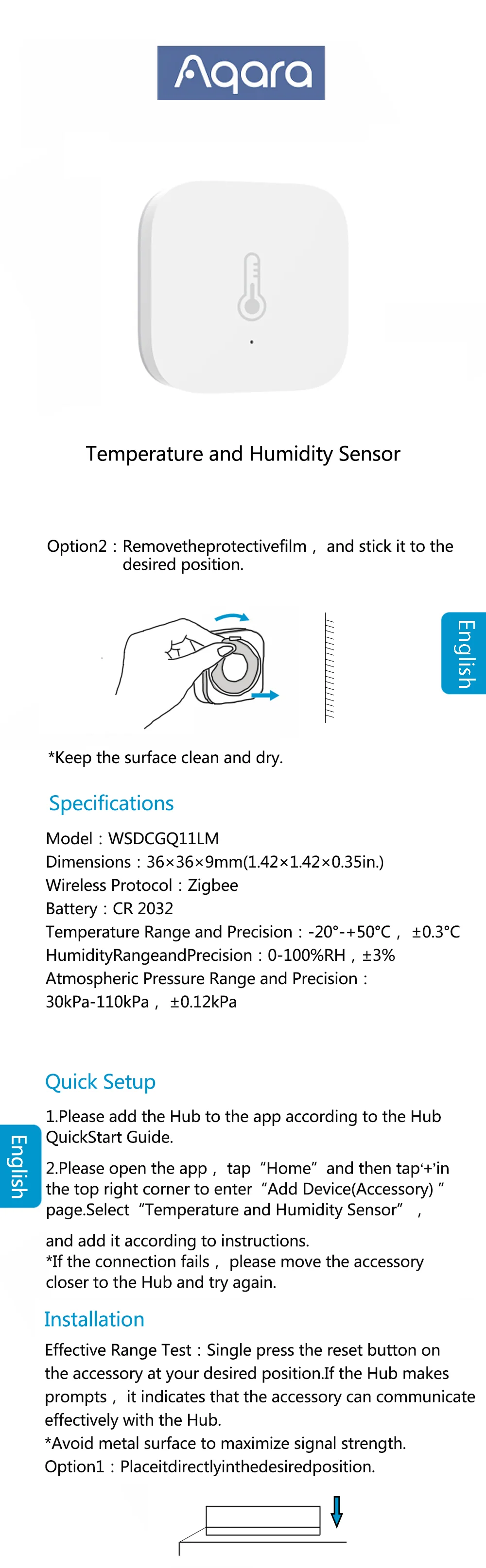 Zigbee Smart Temperature & Humidity Sensor