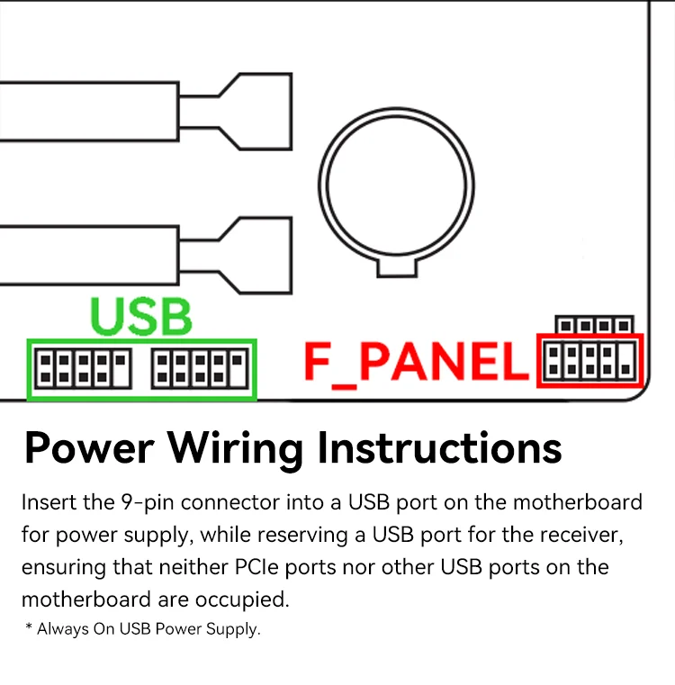 Wireless Metal PC Power Button Switch with USB Support