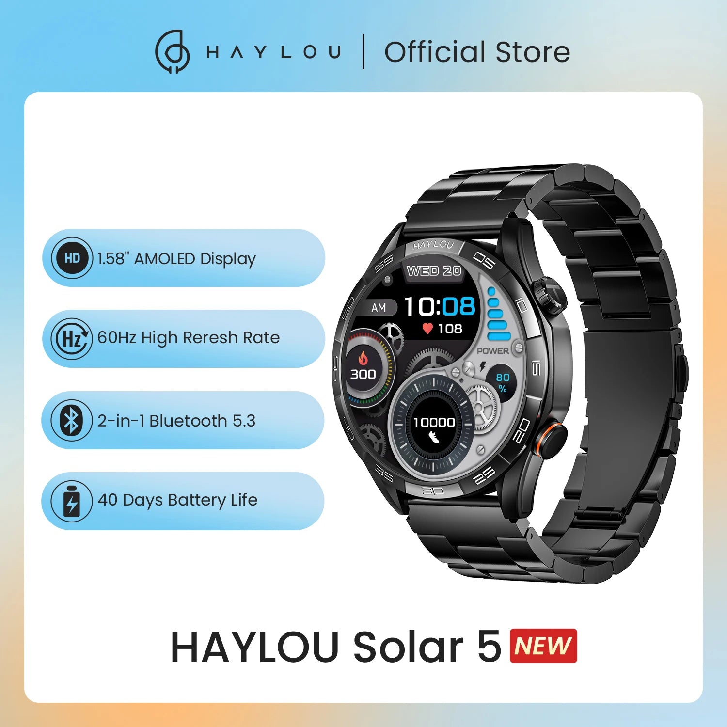 Solar 5 Voice Calling Smartwatch