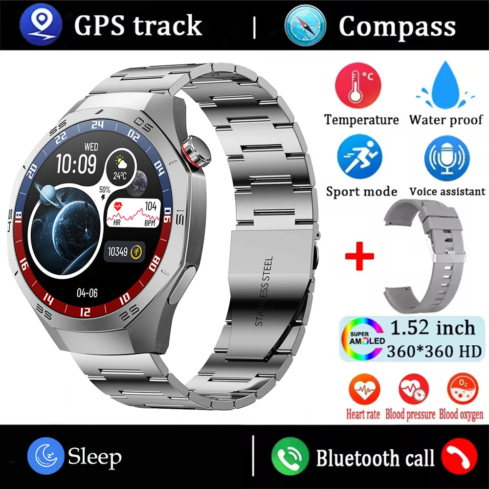2025 Smartwatch with AMOLED Display, GPS & Bluetooth Calls
