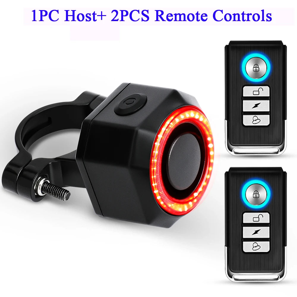 New Bicycle Alarm Taillight Waterproof Smart Auto Brake Sensing Tail Lamp Remote Control USB Charge Bike Rear Light