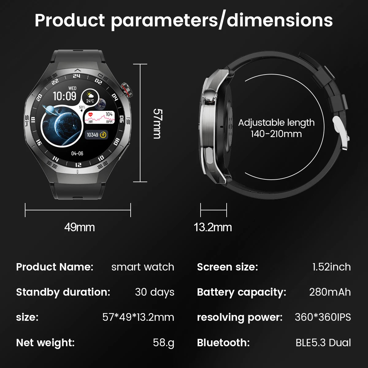 2025 Smartwatch with AMOLED Display, GPS & Bluetooth Calls