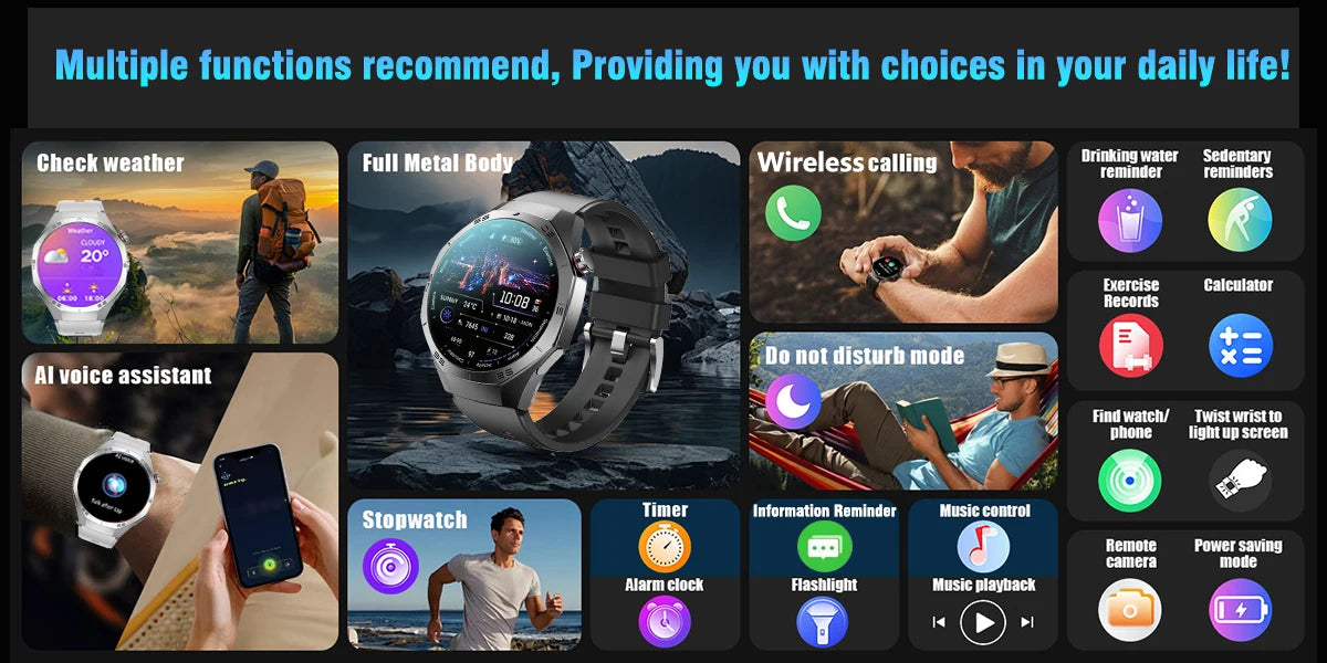 2025 Smartwatch with AMOLED Display, GPS & Bluetooth Calls