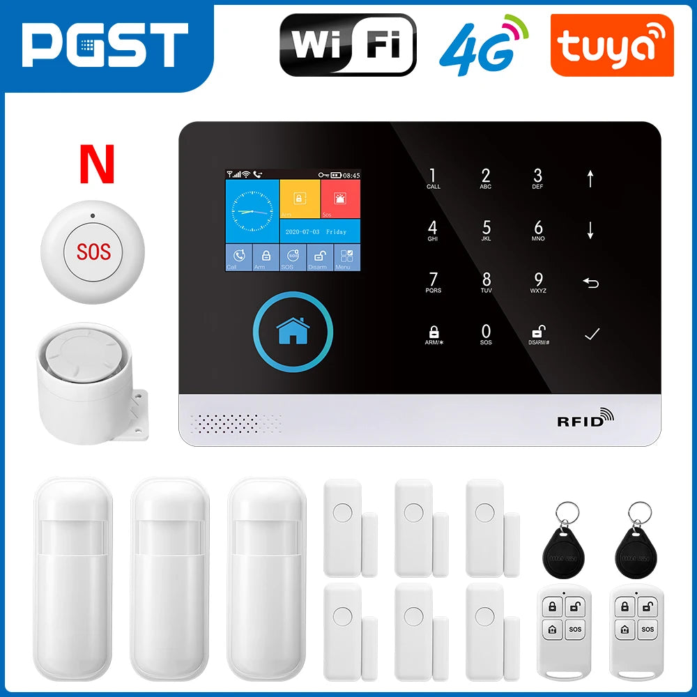 PGST 103 4G WiFi GSM Home Security System with PIR Motion Sensor