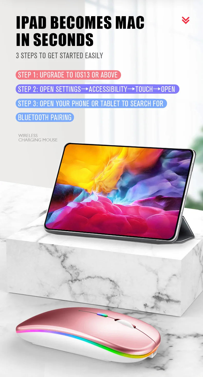 Rechargeable Bluetooth & USB RGB Mouse