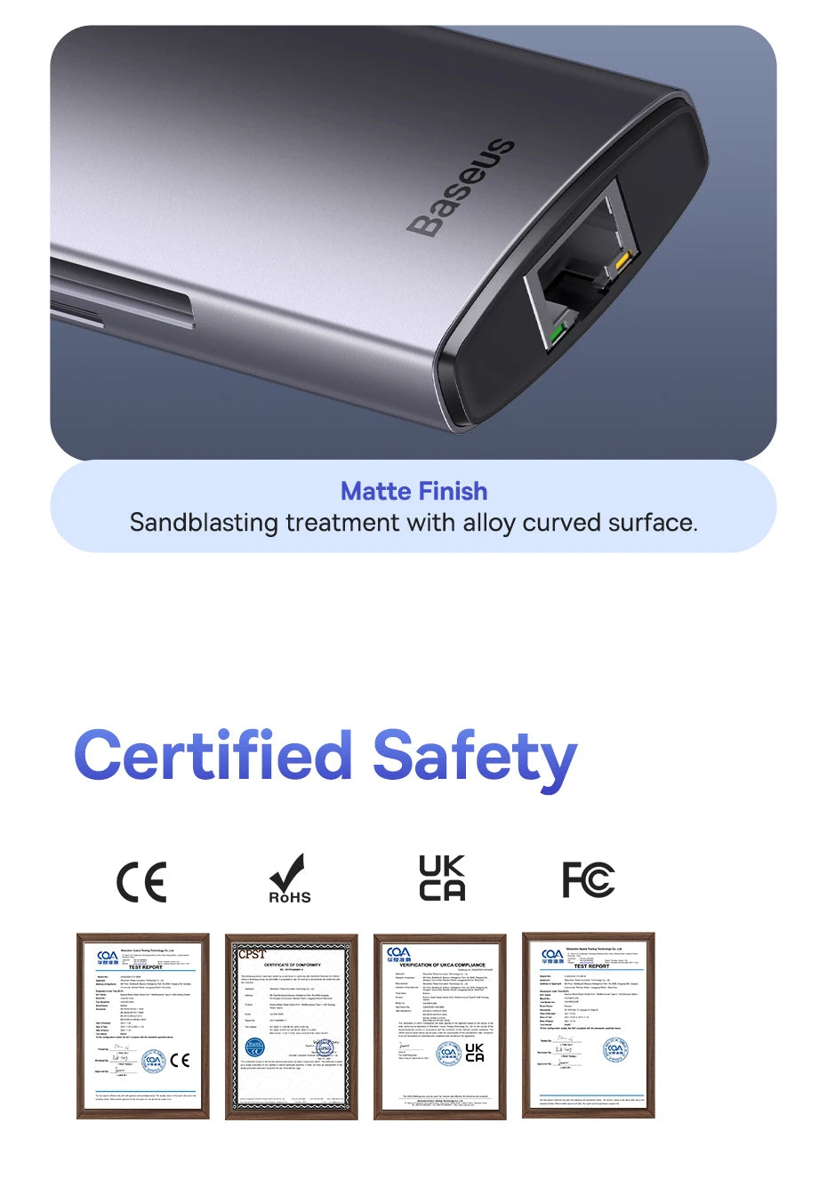 Baseus 4K 60Hz USB-C Hub with Ethernet & 100W PD Adapter