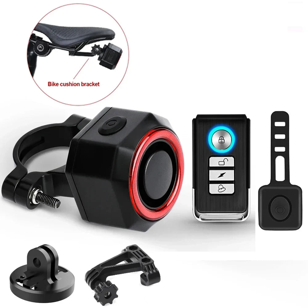 New Bicycle Alarm Taillight Waterproof Smart Auto Brake Sensing Tail Lamp Remote Control USB Charge Bike Rear Light