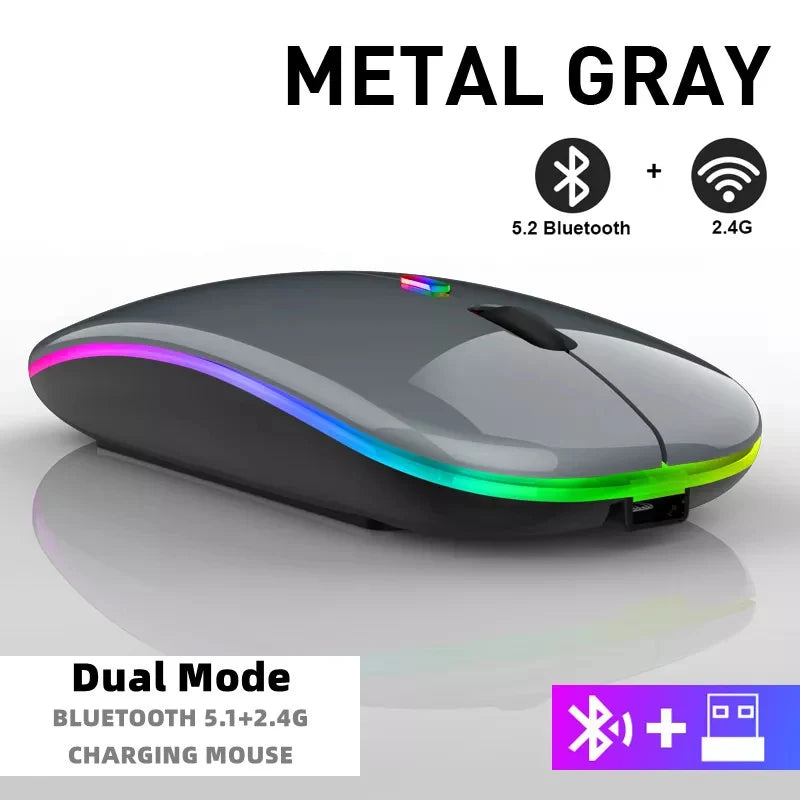 Rechargeable Bluetooth & USB RGB Mouse