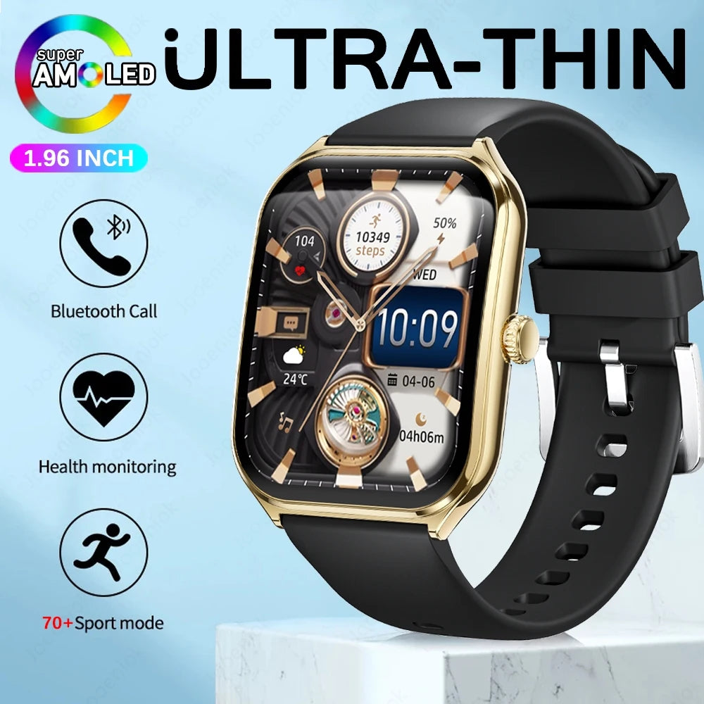 2025 Ultra-Thin 7.5mm Smartwatch with 1.96" AMOLED Display