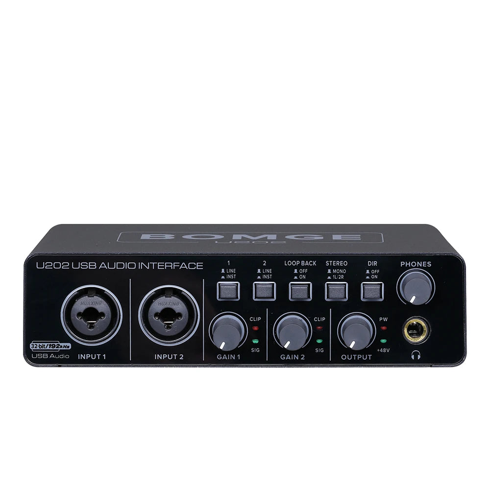 BOMGE U202 USB Audio Interface 32-Bit/192kHz Mic Preamp