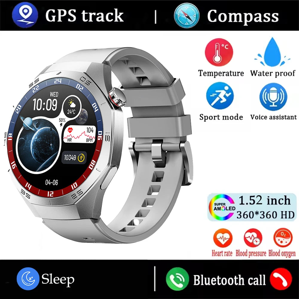 2025 Smartwatch with AMOLED Display, GPS & Bluetooth Calls