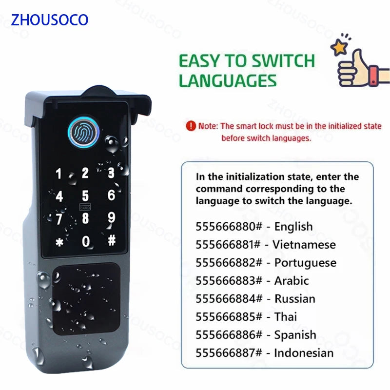 Tuya WiFi Fingerprint Smart Door Lock