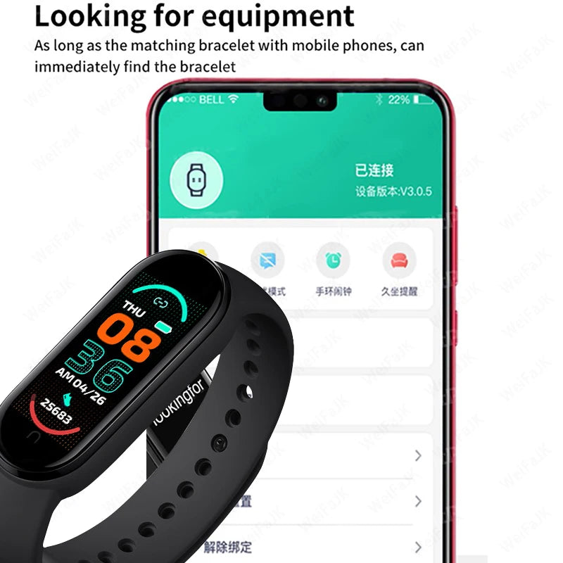 M6 Smart Watch Fitness Tracker with Heart Rate & BP Monitor