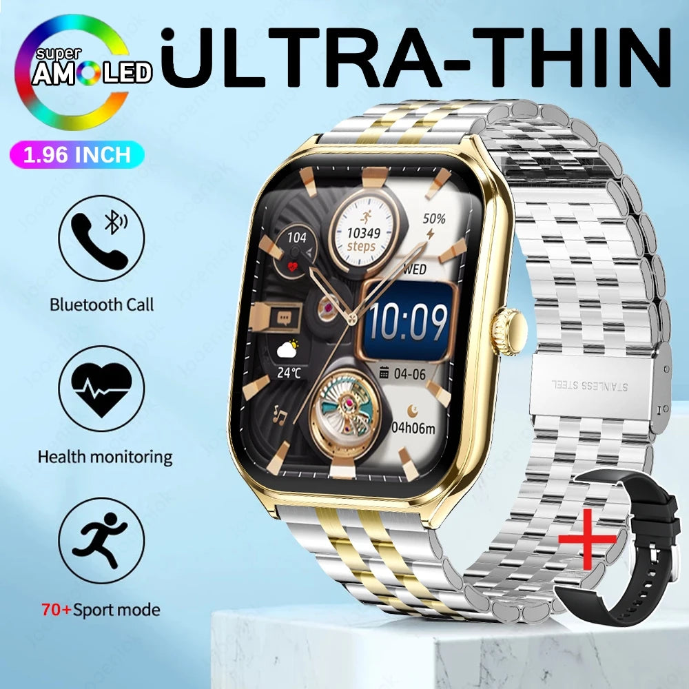 2025 Ultra-Thin 7.5mm Smartwatch with 1.96" AMOLED Display