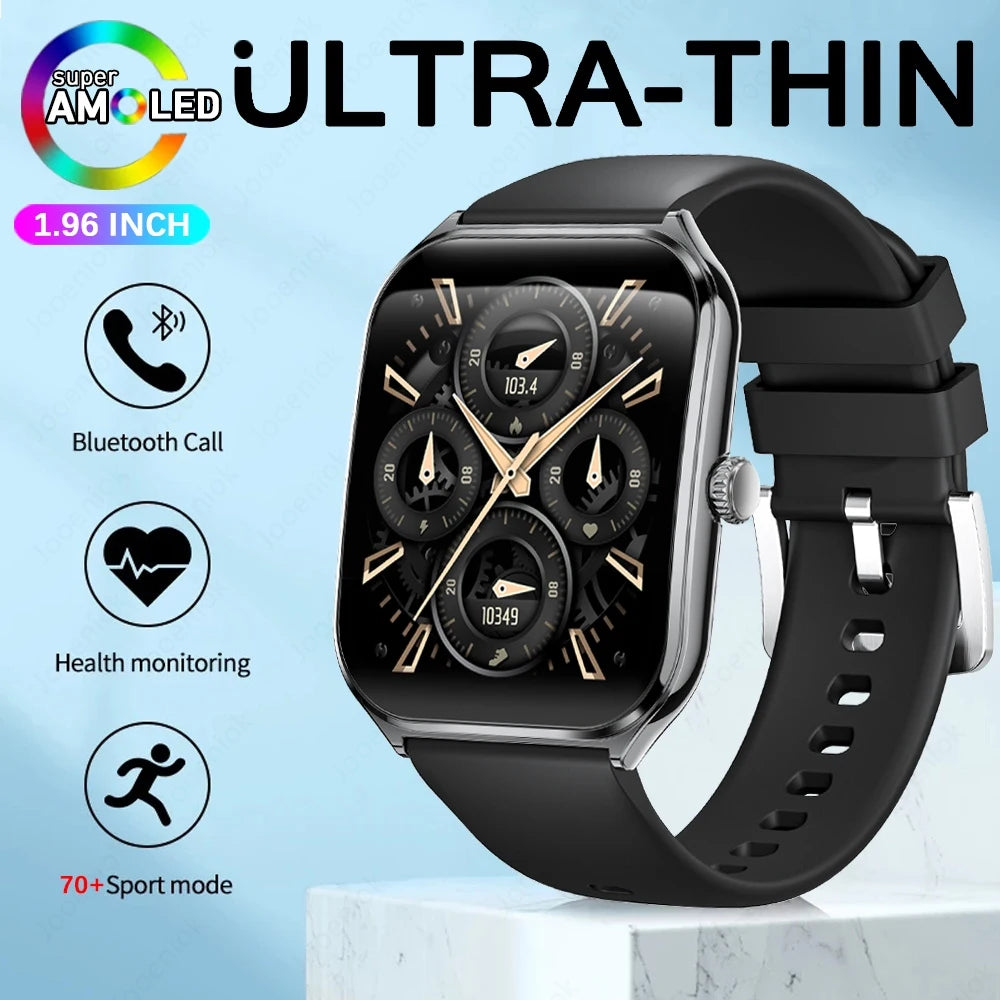 2025 Ultra-Thin 7.5mm Smartwatch with 1.96" AMOLED Display
