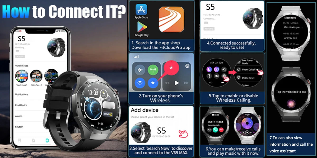 2025 Smartwatch with AMOLED Display, GPS & Bluetooth Calls
