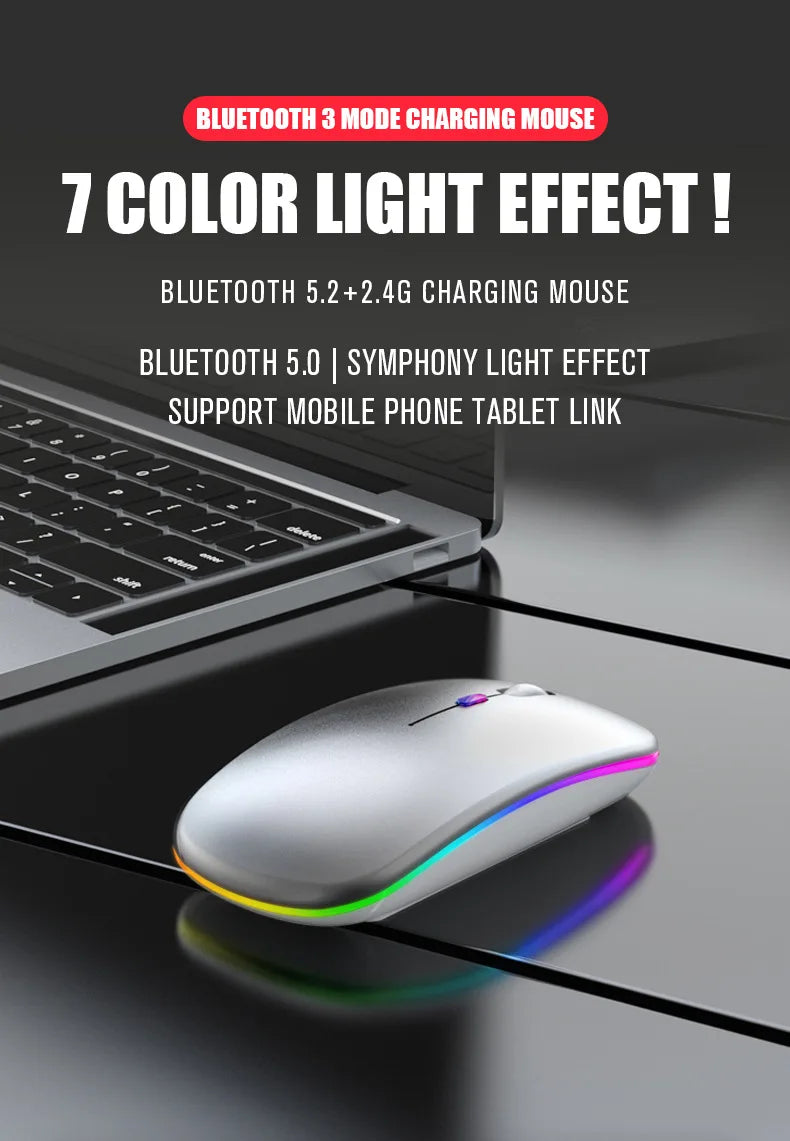 Rechargeable Bluetooth & USB RGB Mouse