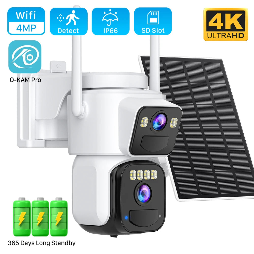 8MP Dual-Lens Solar WiFi Security Camera