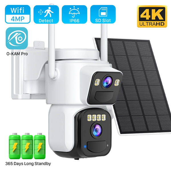8MP Dual-Lens Solar WiFi Security Camera