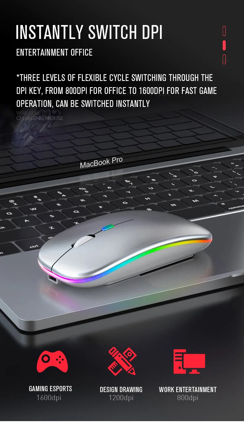 Rechargeable Bluetooth & USB RGB Mouse