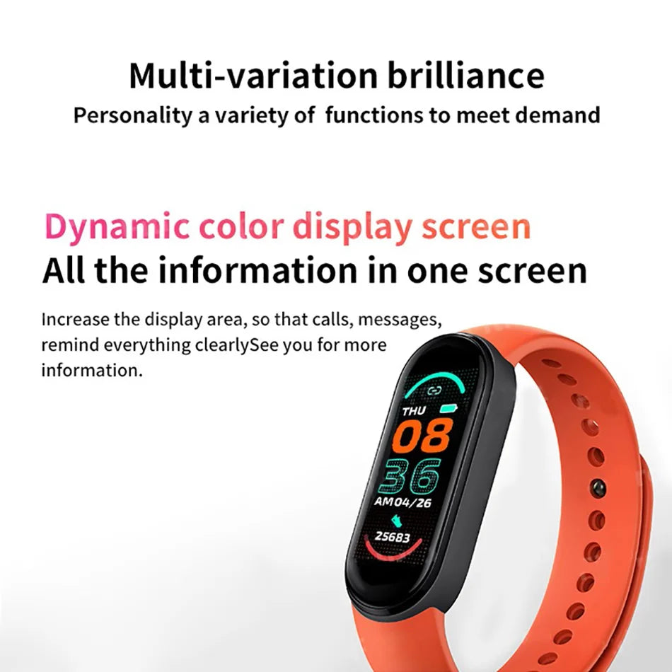 M6 Smart Watch Fitness Tracker with Heart Rate & BP Monitor
