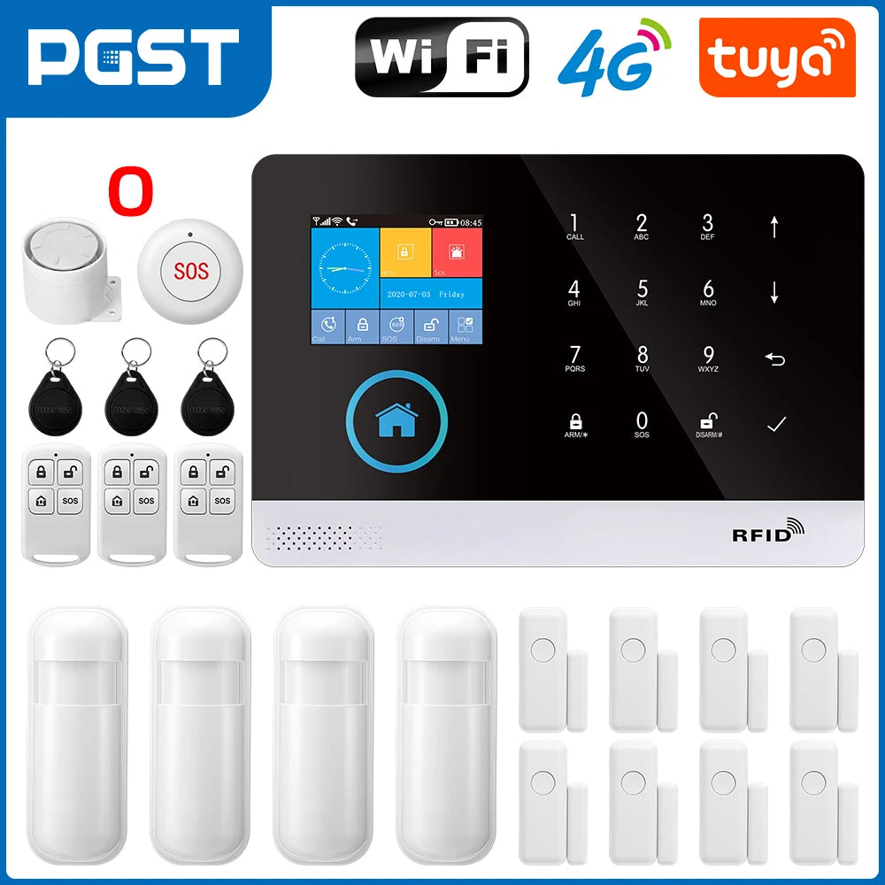 PGST 103 4G WiFi GSM Home Security System with PIR Motion Sensor