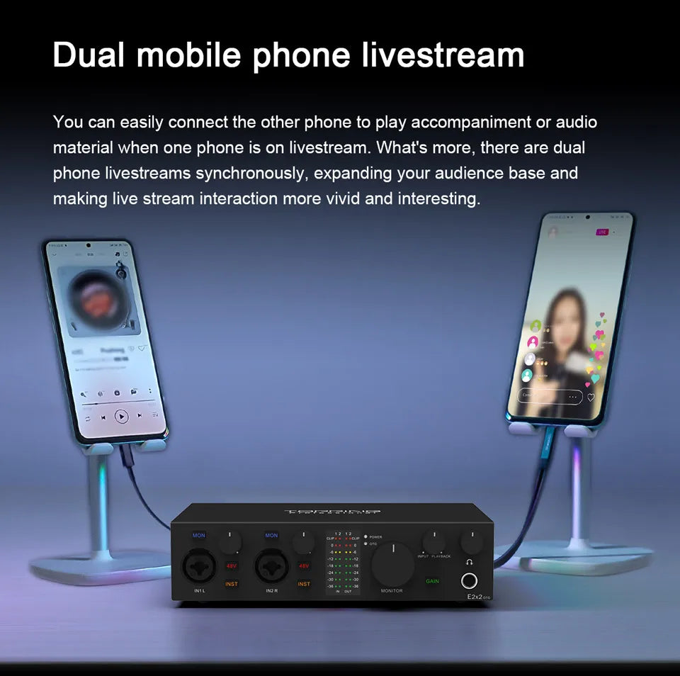 TOPPING E2x2 OTG Professional Audio Interface 2 In 2 Out