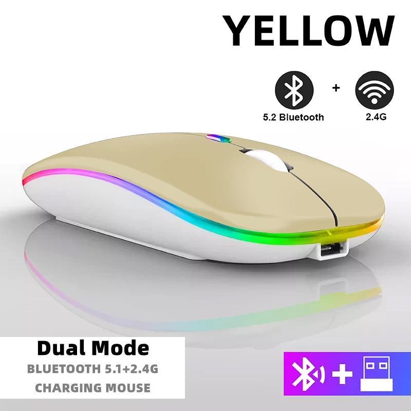 Rechargeable Bluetooth & USB RGB Mouse