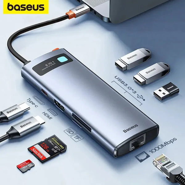 Baseus 4K 60Hz USB-C Hub with Ethernet & 100W PD Adapter